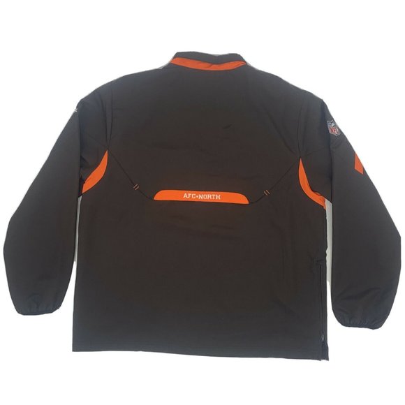 Men's Reebok NFL On Field NFL Cleveland Browns 1/4 Zip‎ Jacket Brown Large - Picture 7 of 11